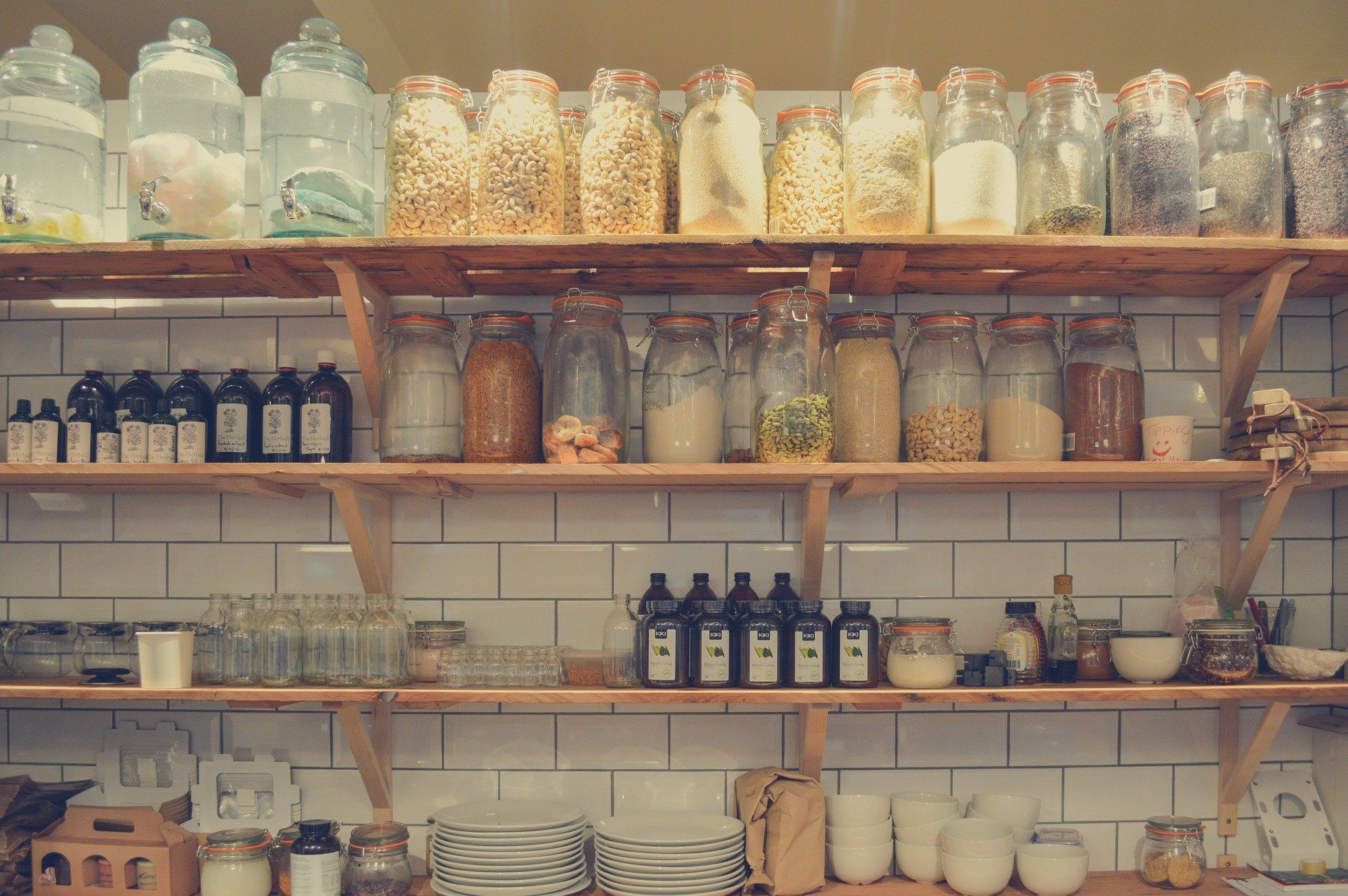 jars on a shelf